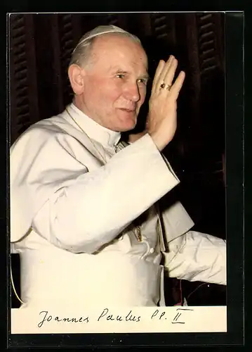 AK Papst Johannes Paul II. hebt die Hand