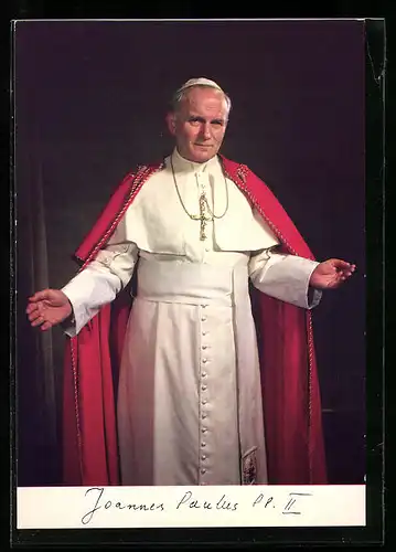 AK Papst Johannes Paul II. mit ausgebreiteten Armen