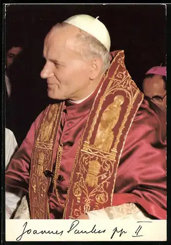 AK Papst Johannes Paul II. auf dem Weg zur Messe
