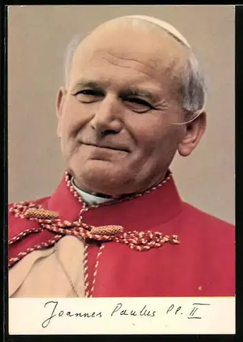 AK Papst Johannes Paul II. lächelt freundlich