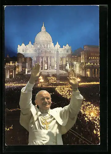 AK Papst Johannes Paul II. vor dem Petersdom