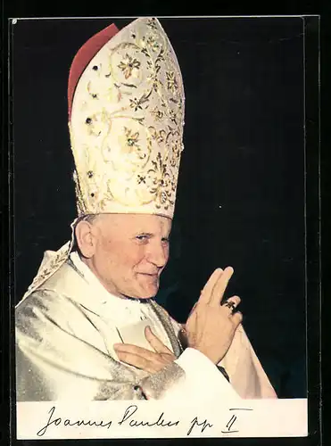 AK Papst Johannes Paul II. mit Mitra
