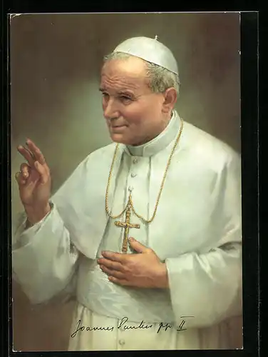 AK Papst Johannes Paul II. hebt segnend seine Hand