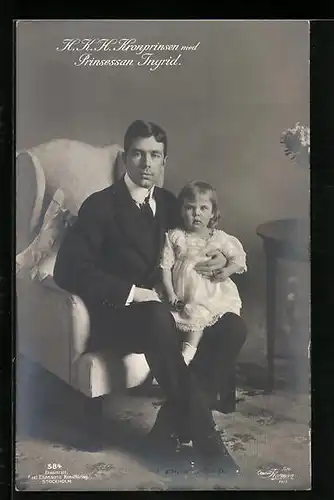 AK Kronprinz von Schweden mit Prinzessin Ingrid