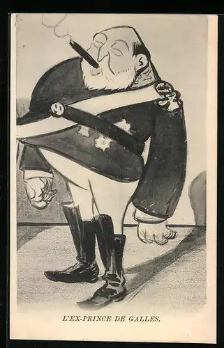 AK L`Ex-Prince de Galles, Karikatur des Königs von England