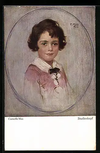 Künstler-AK Corneille Max: Lockiges Kind, Studienkopf