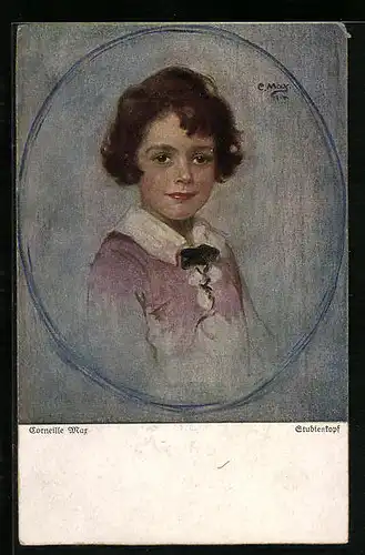 Künstler-AK Corneille Max: Studienkopf, Kind mit Locken