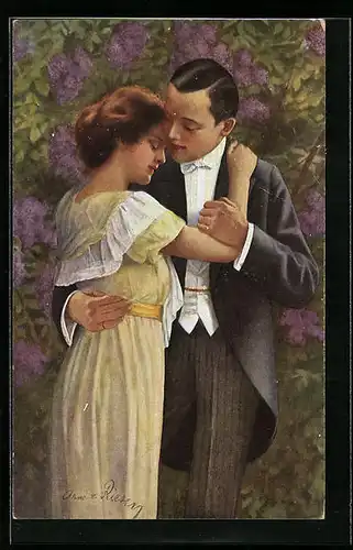 Künstler-AK Arno von Riesen: Abschied am Abend