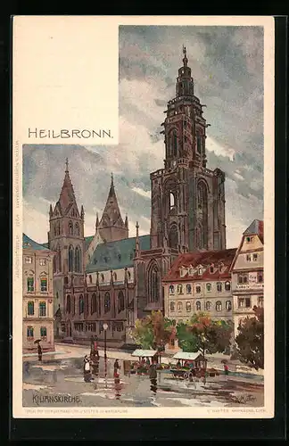 Künstler-AK Karl Mutter: Heilbronn, Partie der Kilianskirche