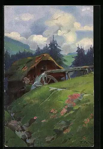 Künstler-AK Fritz Reiss: Sommeridylle im Schwarzwald