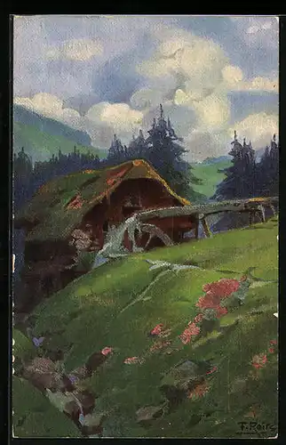 Künstler-AK Fritz Reiss: Sommeridylle im Schwarzwald