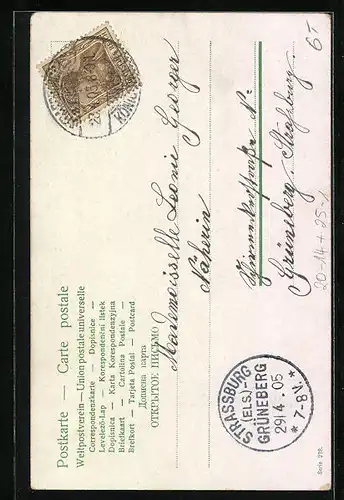 AK Paar im Auto, Engel fährt mit