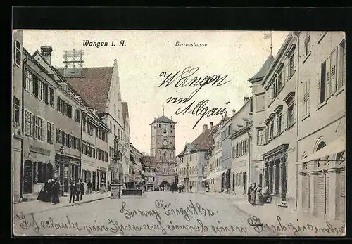 AK Wangen i. A., Blick in die Herrenstrasse