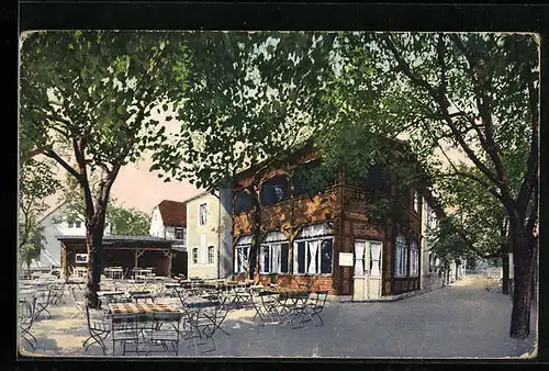 AK Dresden-Rockau, Gasthof Rockau, Lindenschänke