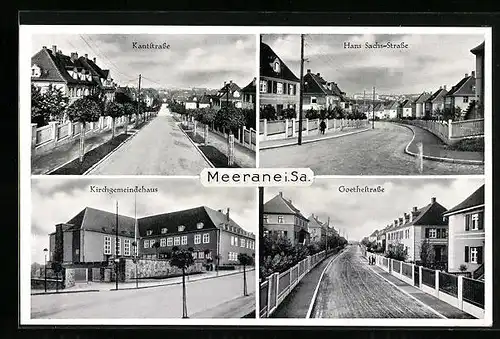 AK Meerane i. Sa., Kantstrasse und Goethestrasse