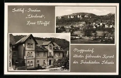 AK Muggendorf, Gasthaus-Pension Eberhard, Totalansicht