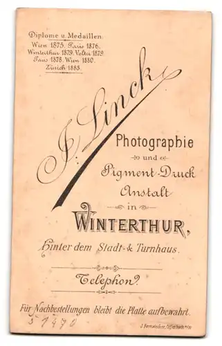 Fotografie J. Linck, Winterthur, Bürgerlicher Herr mit Oberlippenbart