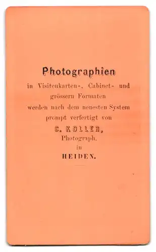 Fotografie C. Koller, Heiden, Bürgerlicher Herr mit Vollbart