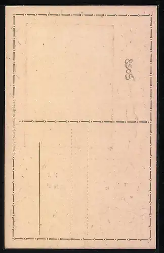 Präge-Künstler-AK Moritzberg, Teilansicht, Passepartout