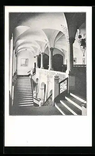 AK Berlin-Friedenau, Treppenhaus des Gymnasiums