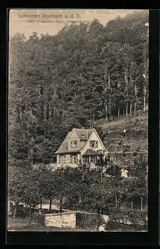 AK Auerbach a. d. B., Villa Friedrichs Ruhe im Hochstädtertal