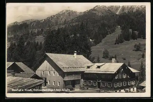 AK Gunzesried-Säge /bay. Allgäu, Gasthof z. Hirsch