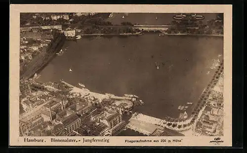 AK Hamburg-Neustadt, Ortsansicht vom Flugzeug aus, Binnenalster-Jungfernstieg