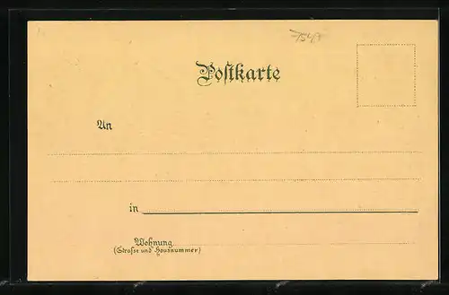 Mondschein-Lithographie Wildbad, Olgastrasse mit Trinkhalle