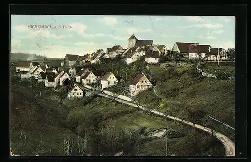 AK Michelbach a. d. Heide, Ortsansicht aus der Vogelschau