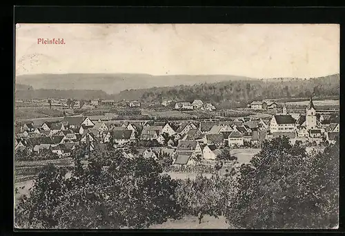 AK Pleinfeld, Ortsansicht aus der Vogelschau
