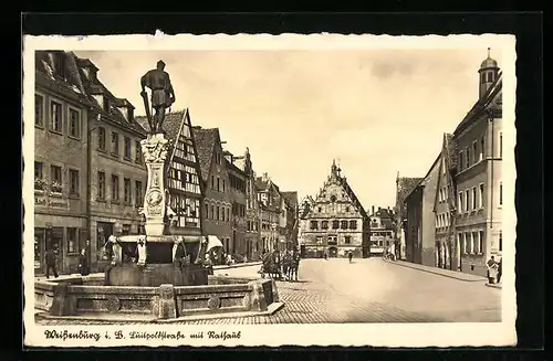 AK Weissenburg i. B., Luitpoldstrasse mit Rathaus