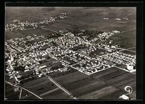 AK Niederstotzingen, Ortsansicht vom Flugzeug aus