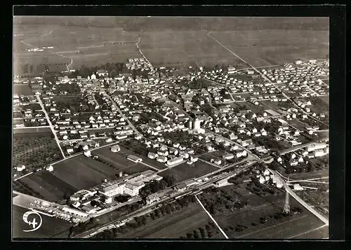 AK Niederstotzingen, Ortsansicht vom Flugzeug aus