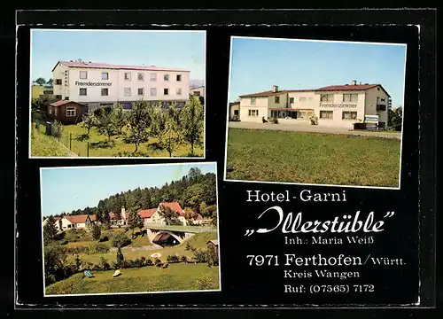 AK Ferthofen /Württ., Hotel-Garni Illerstüble, Inh. Maria Weiss