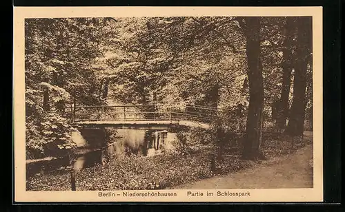 AK Berlin-Niederschönhausen, Partie im Schlosspark