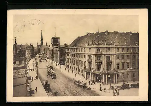 AK Berlin, Mühlendamm mit Sparkasse und Petrikirche