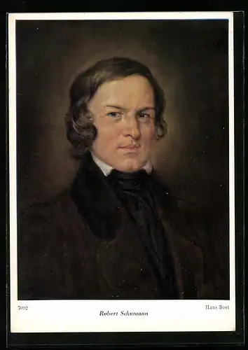 Künstler-AK Portrait des Komponisten Robert Schumann