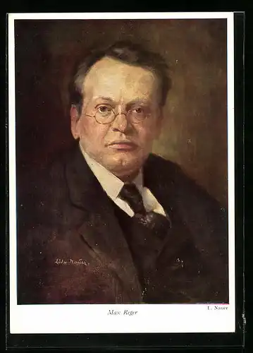 Künstler-AK Max Reger, Portrait des Komponisten