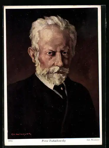 Künstler-AK Peter Tschaikowsky, Portrait des Komponisten