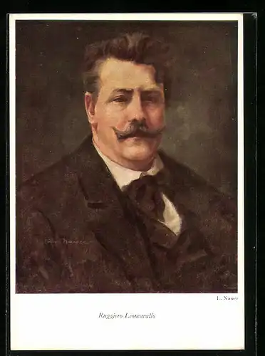 Künstler-AK Ruggiero Leoncavallo, Portrait des Komponisten