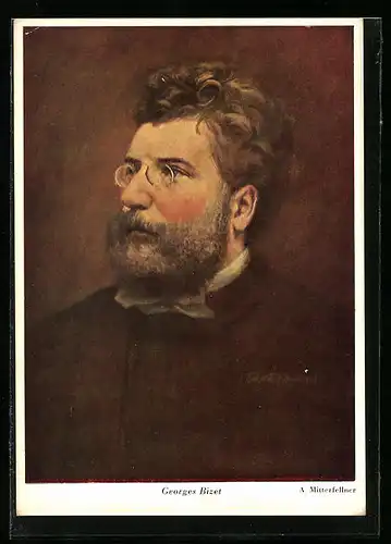 Künstler-AK Georges Bizet, Portrait des Komponisten