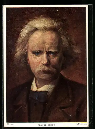 Künstler-AK Edvard Grieg, Portrait des Komponisten