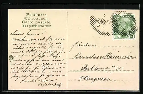 AK Osterhase mit Napf, Dame mit Palmkätzchenzweigen