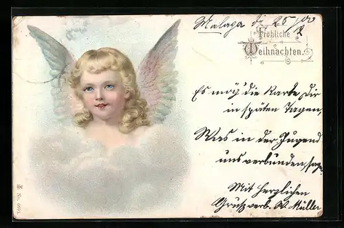 AK Weihnachtsengel im Himmel
