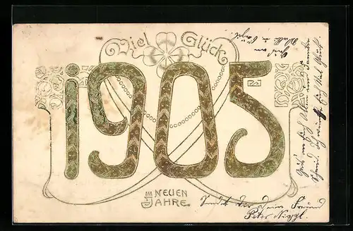 AK Jahreszahl 1905 mit Kleeblatt