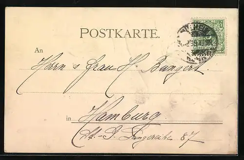 AK Neujahrsengel mit Kleeblättern