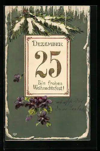 AK Ein frohes Weihnachtsfest, Kalenderblatt
