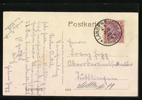 AK Langenburg, Teilansicht des Ortes