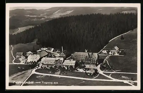 AK Feldberg im Schwarzwald, Hotel Feldbergerhof vom Flugzeug aus