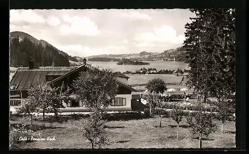 AK Neuhaus /Schliersee, Cafe-Pension Koch mit Schlierseeblick